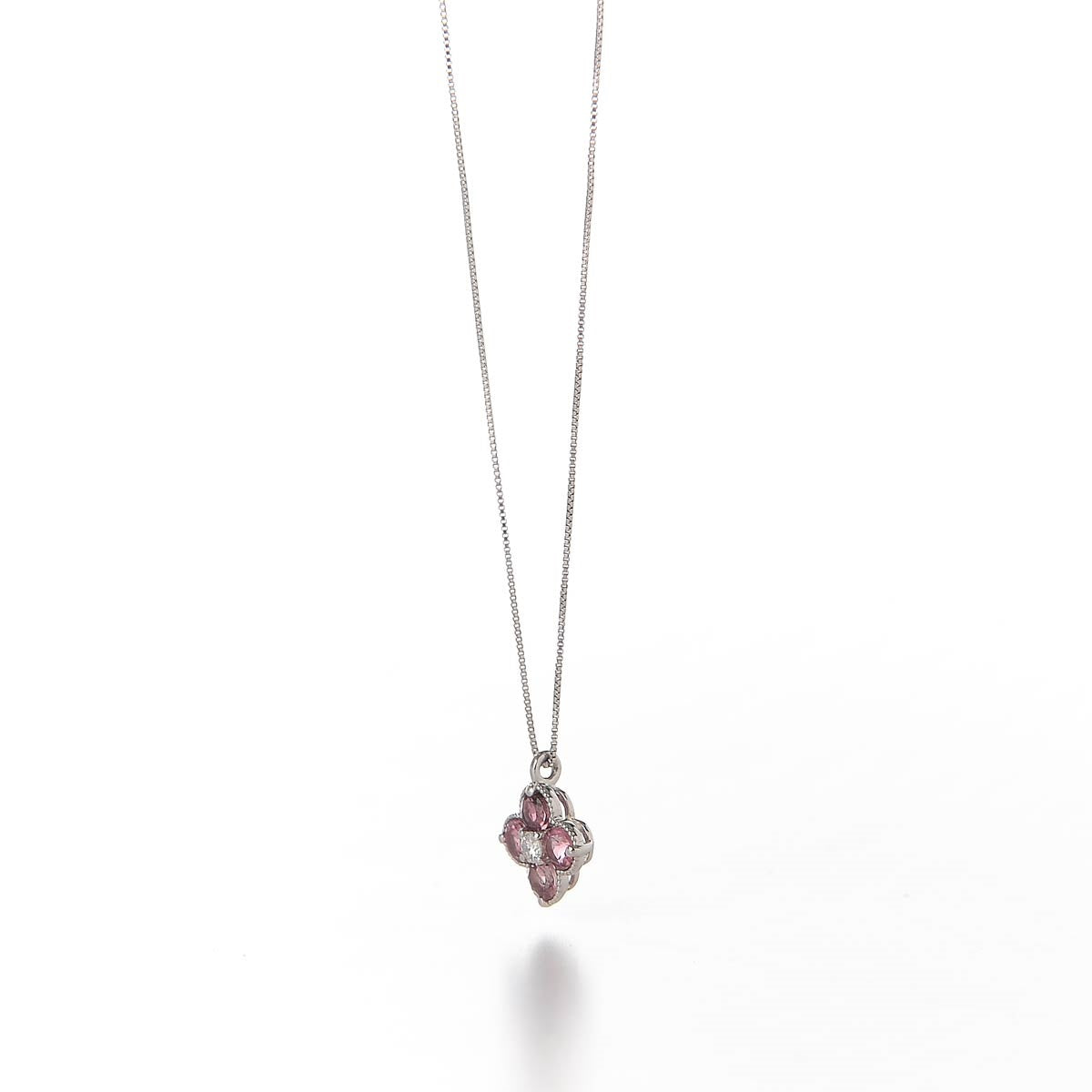 Pink Tourmaline Flower Necklace